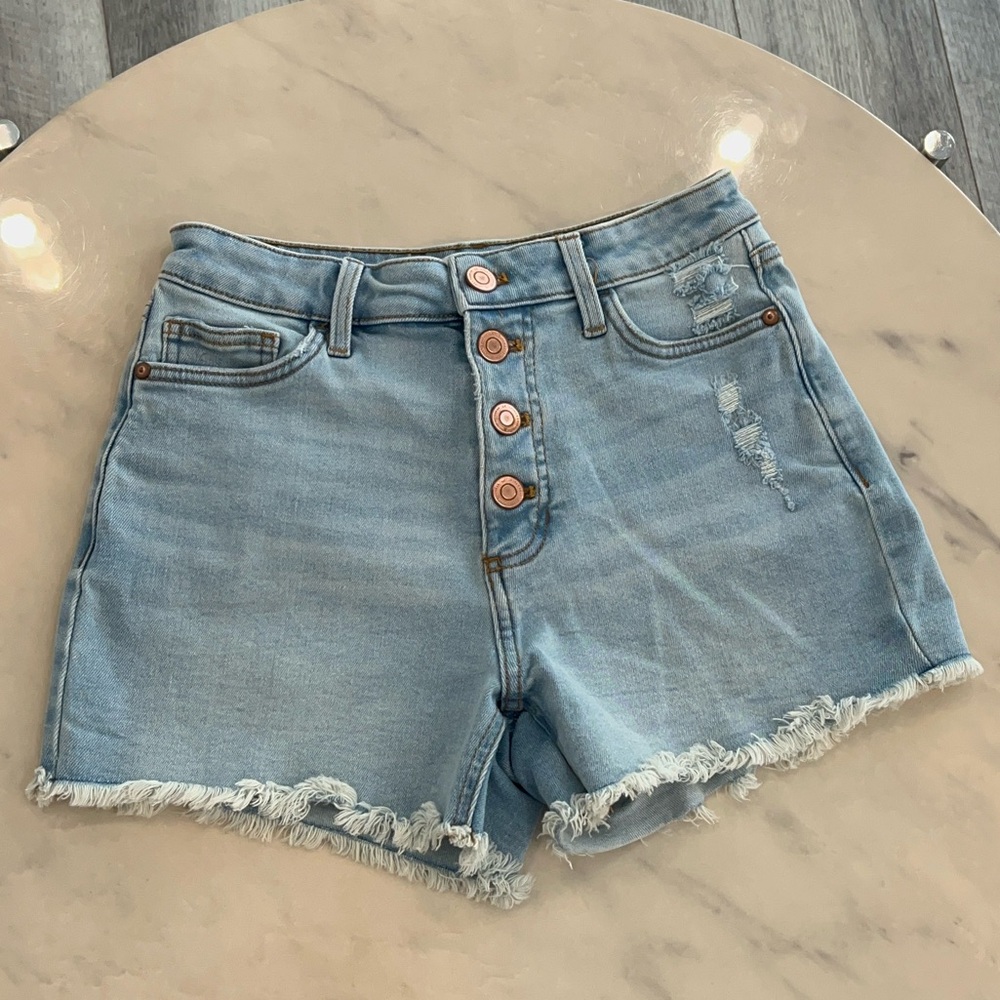 LC Lauren Conrad Button Fly Denim Jean Shorts.